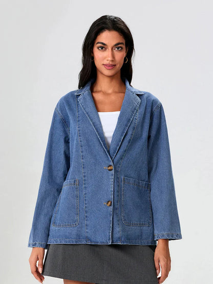 Timeless Dark Blue Classic Fit Jacket - Olytrend