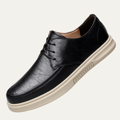 Classic Men's Brown Faux Leather Lace Up Shoes