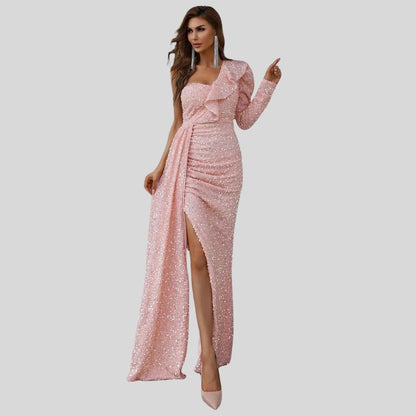 Shiny Long Evening Dress for Ladies