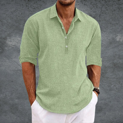 Casual Mens Button Down Roll Sleeve Shirt