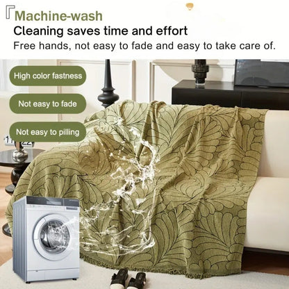 Stylish Leaf Pattern Sofa Slipcover - Olytrend