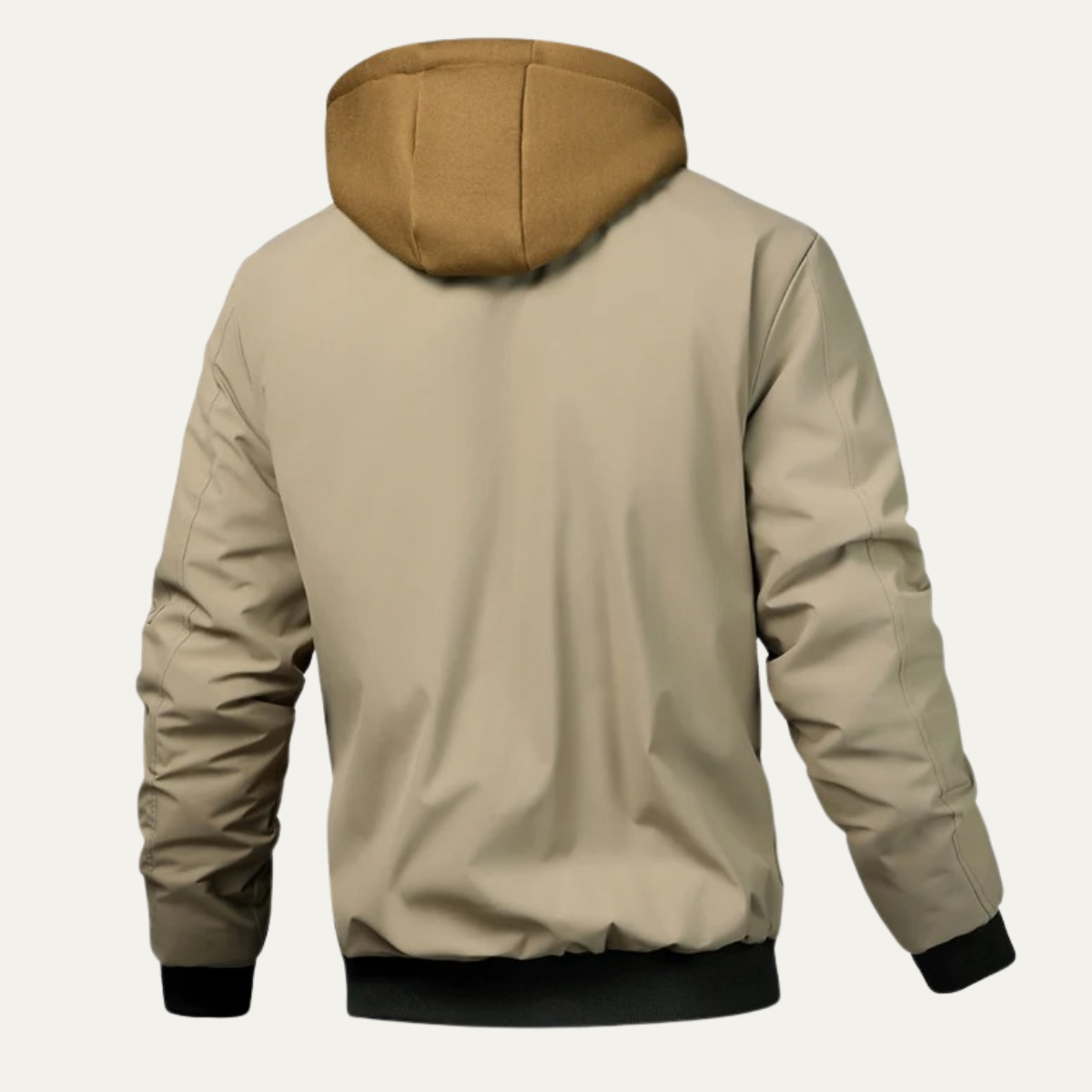 Warm Fleece Lined Mens Hooded Bomber Jacket