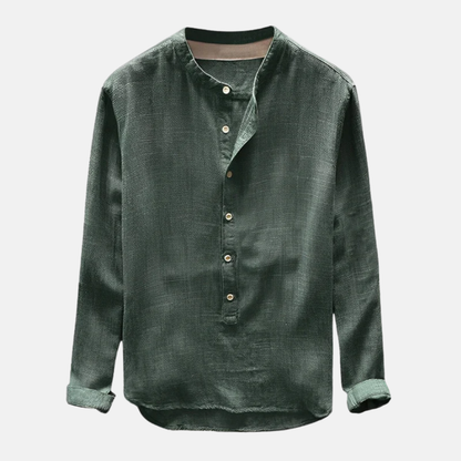 Casual Linen Button Down Long Sleeve Shirt