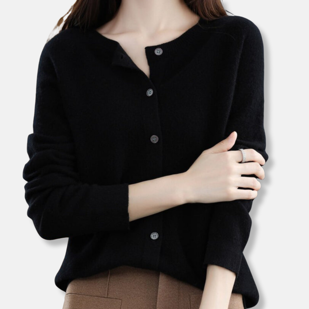 Classic Crew Neck Button Sweater