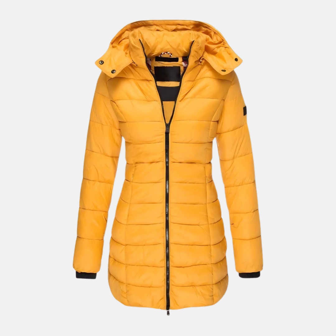 Women's Fitted Puffer Jacket with Hood