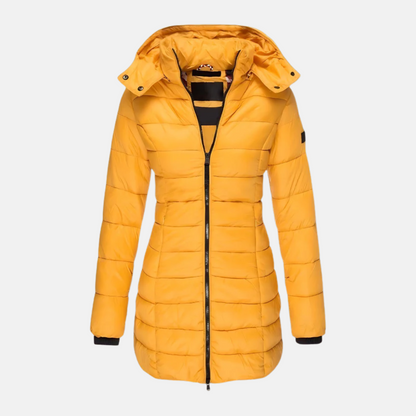 Women's Fitted Puffer Jacket with Hood
