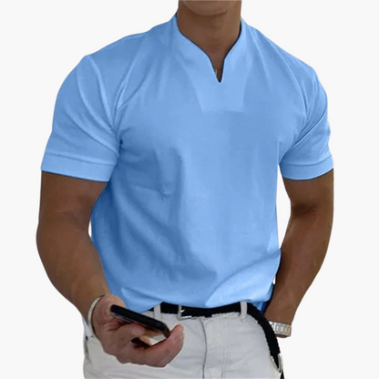 Men's Classic Short Sleeve V Neck Tee Shirt