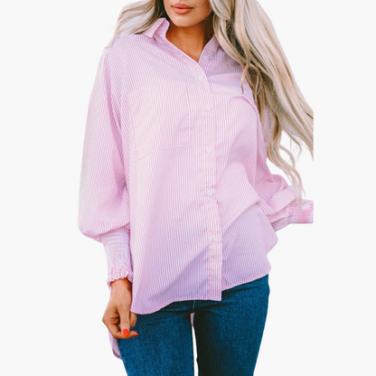 Relaxed Fit Women's Button Front Shirt