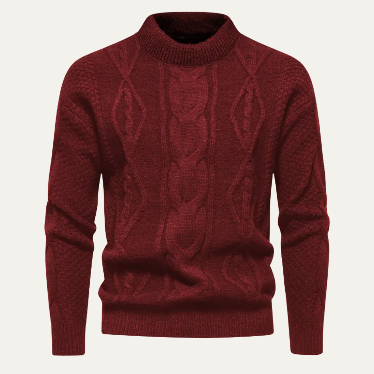 Warm Crew Neck Men's Winter Knit Sweater - Nocini