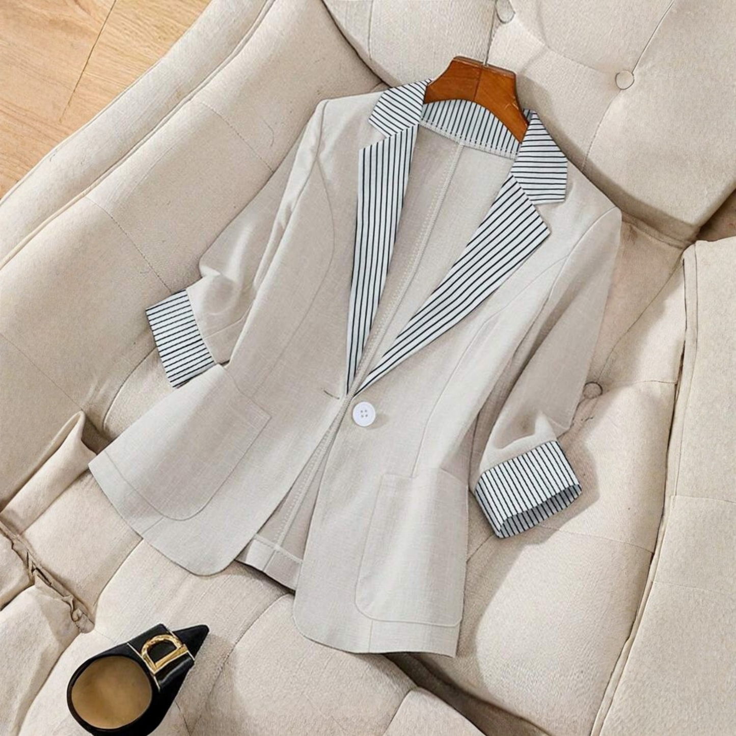 Professional Front Button Long Sleeve Work Blazer Jacket