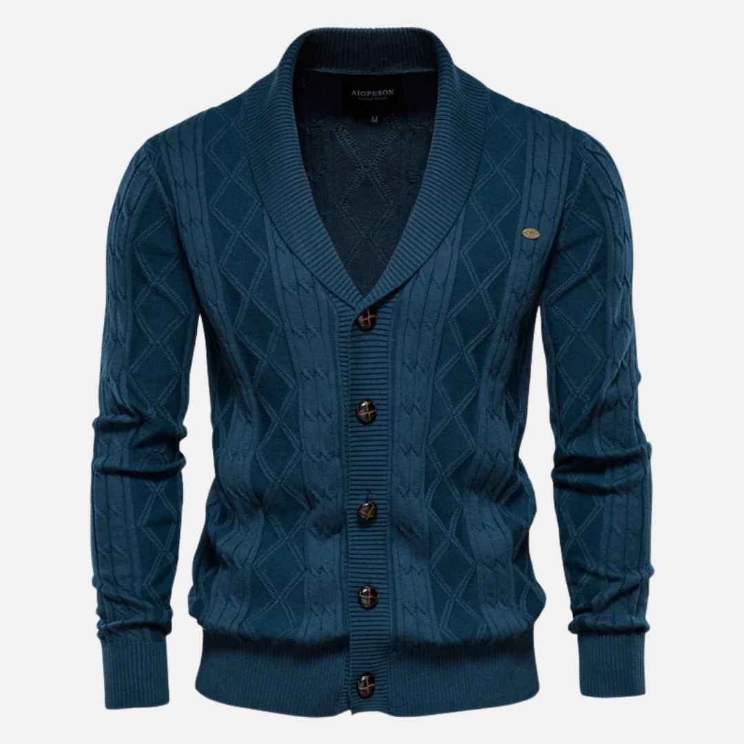 Classic Patterned Knit Cardigan