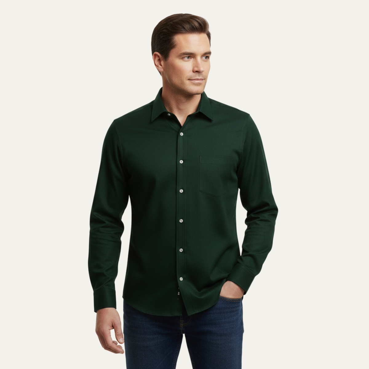 Luxury Silk Blend Men's Dress Shirt