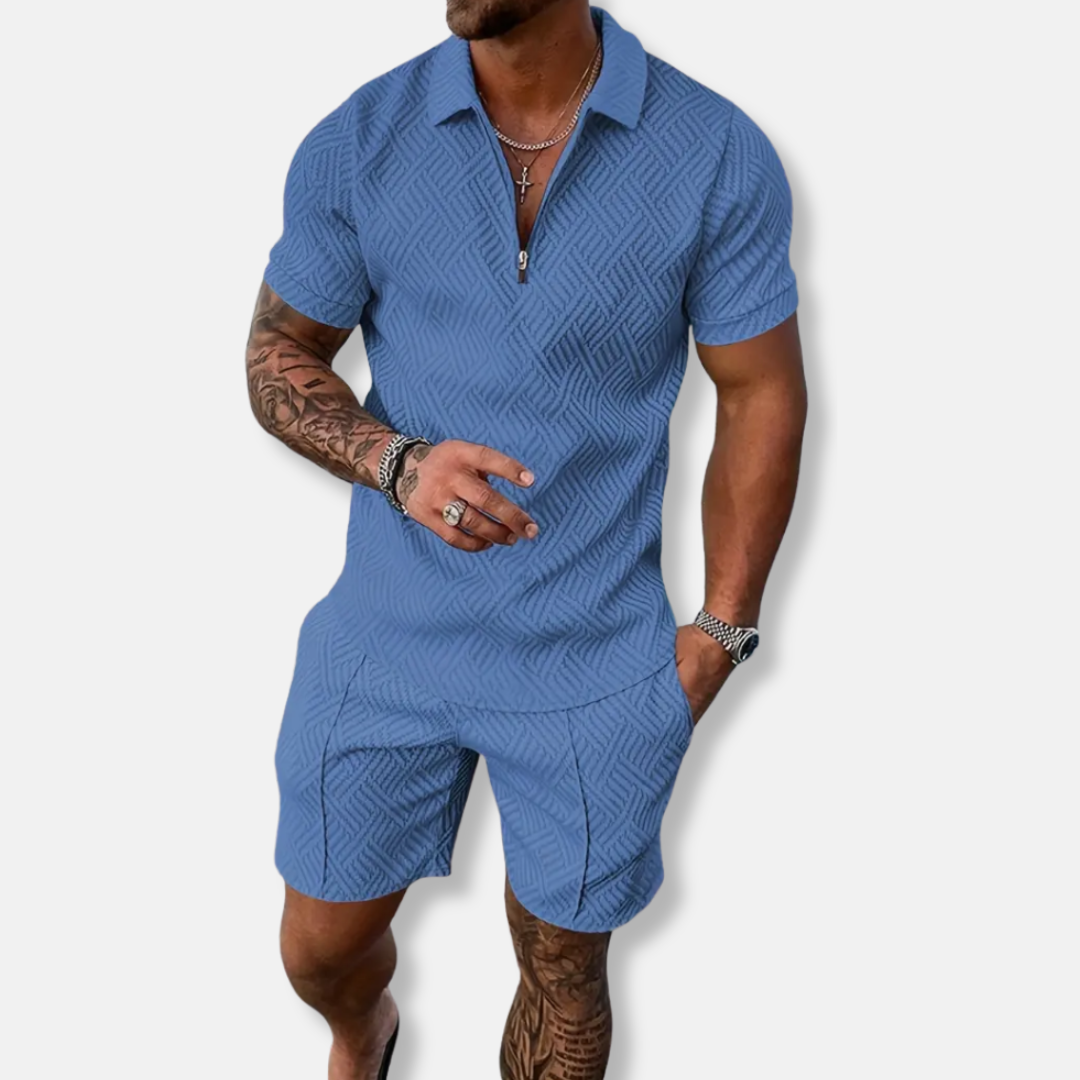 Men's Polo Shirt Set - Classic Fit - Moisture Wicking - Easy Zip