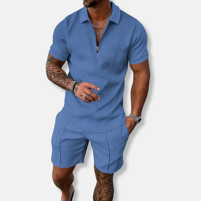 Men's Polo Shirt Set - Classic Fit - Moisture Wicking - Easy Zip