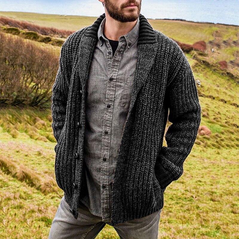 Cozy Open Front Men's Cardigan Sweater