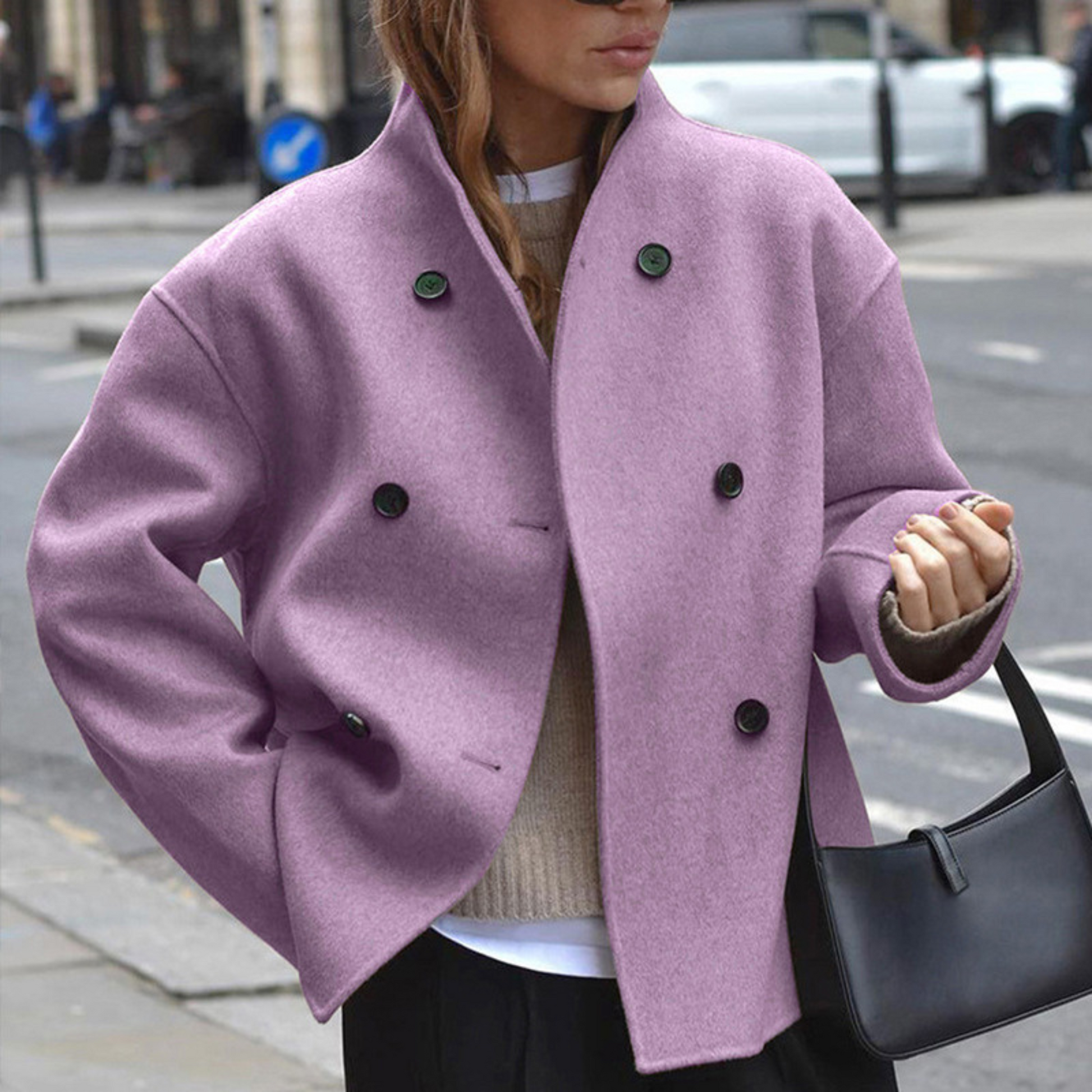 Warm Long Sleeve High Neck Winter Coat - Olytrend
