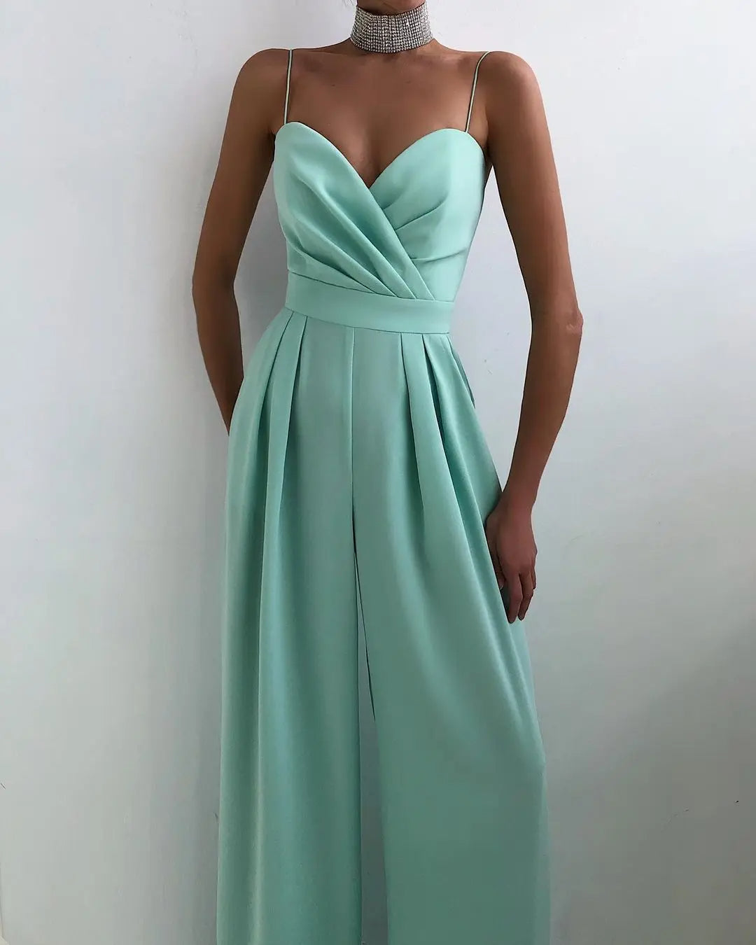 Crop Top Jumpsuit with High Waist and Flared Legs