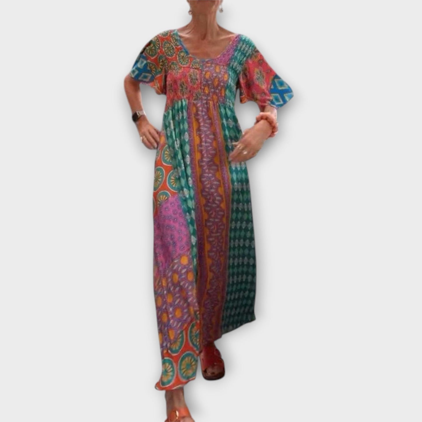 Vibrant Floral Maxi Dress for Women