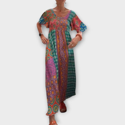 Vibrant Floral Maxi Dress for Women