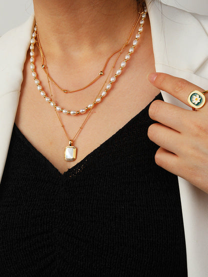 Classic Double Sided Silver Gold Pendant Necklace