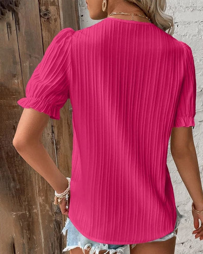 Chic V Neck Lace Women's Top