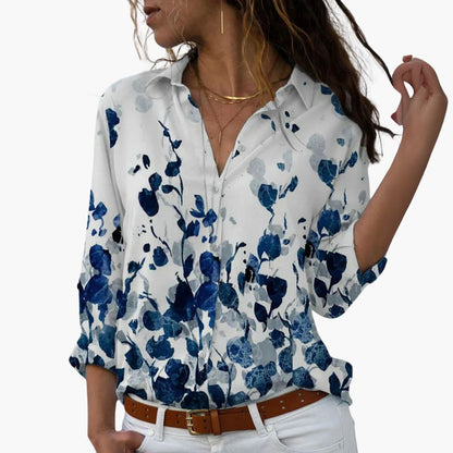 Vibrant Floral Women's Casual Blouse