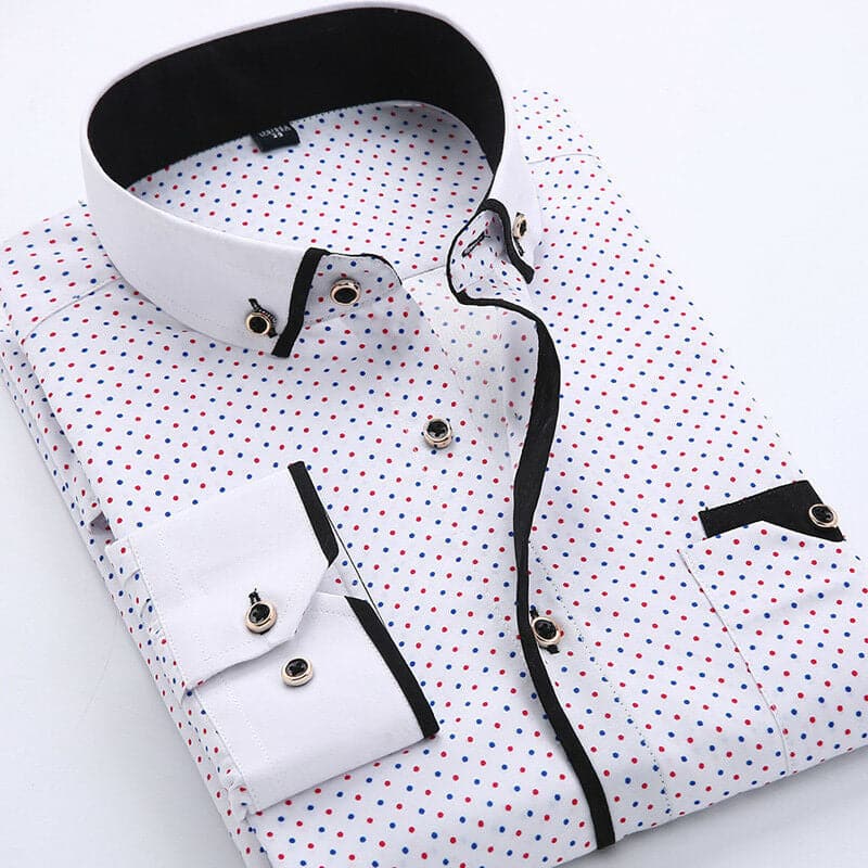 Regular Fit Mens Geometric Dress Shirt