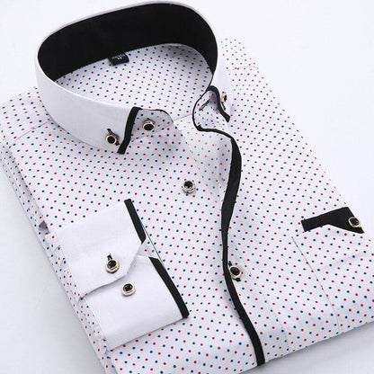 Regular Fit Mens Geometric Dress Shirt