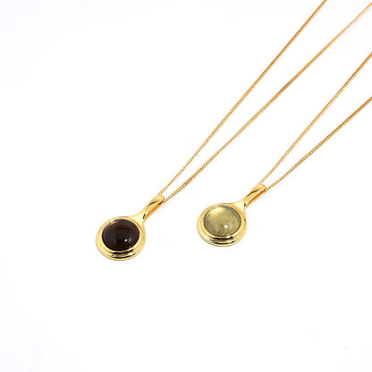 Elegant Crystal Pendant Necklace, Sterling Silver, Gold Plated