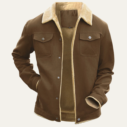 Men's Fleece Lined Parka with Sherpa Hood Jacket
