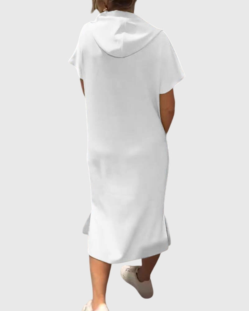 Casual Soft Hooded Sundress for Daily Wear