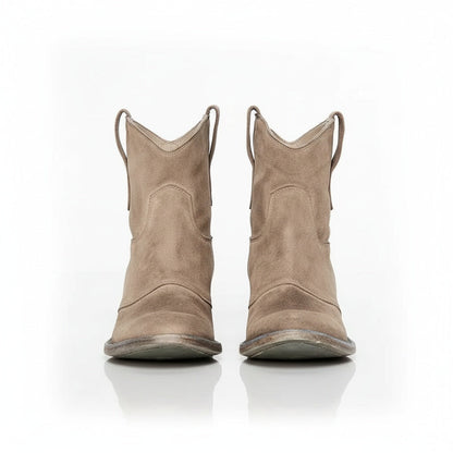 Retro Western Low Ankle Boots