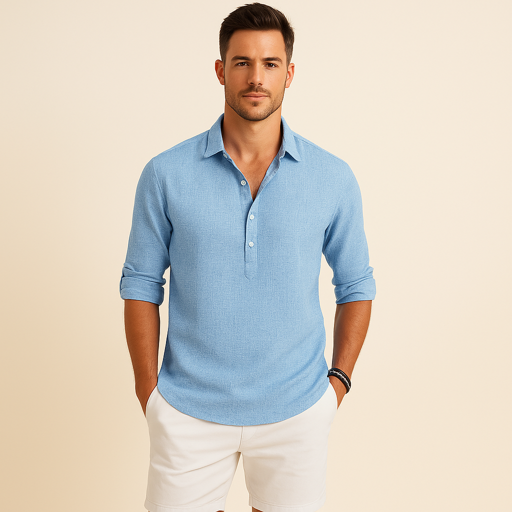 Men's Relaxed Fit Casual Long Sleeve Shirt - Olytrend