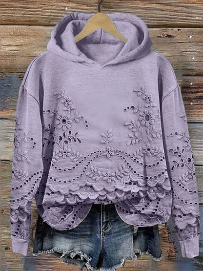 Fashion Floral Pullover Hoodie