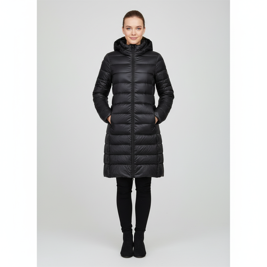 Women's Down Coat Slim Fit Hooded Jacket - Nocini