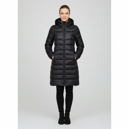 Women's Down Coat Slim Fit Hooded Jacket - Nocini