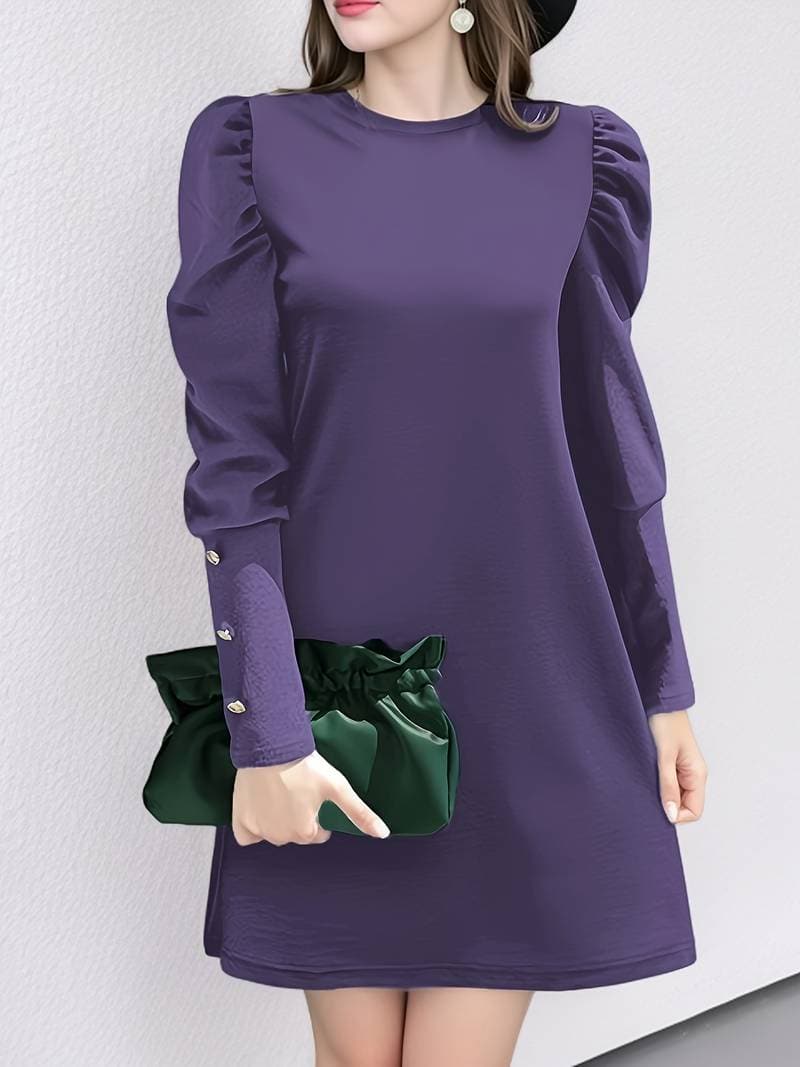 Women's Classic A-Line Dress with Buttons