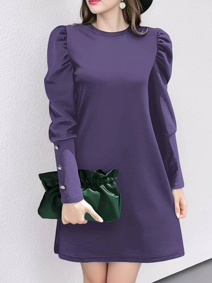 Women's Classic A-Line Dress with Buttons