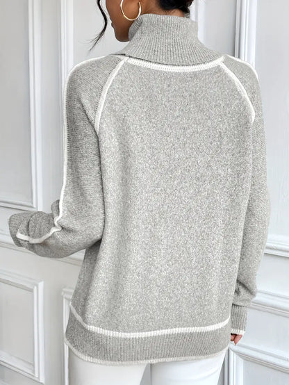 Colorful Crew Neck Pullover Sweater