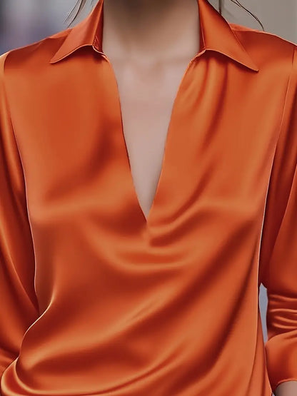 Luxury Deep V Neck Women's Blouse
