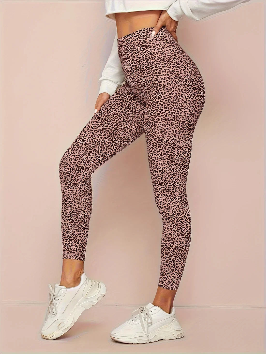 Fashionable Animal Print High Waist Leggings