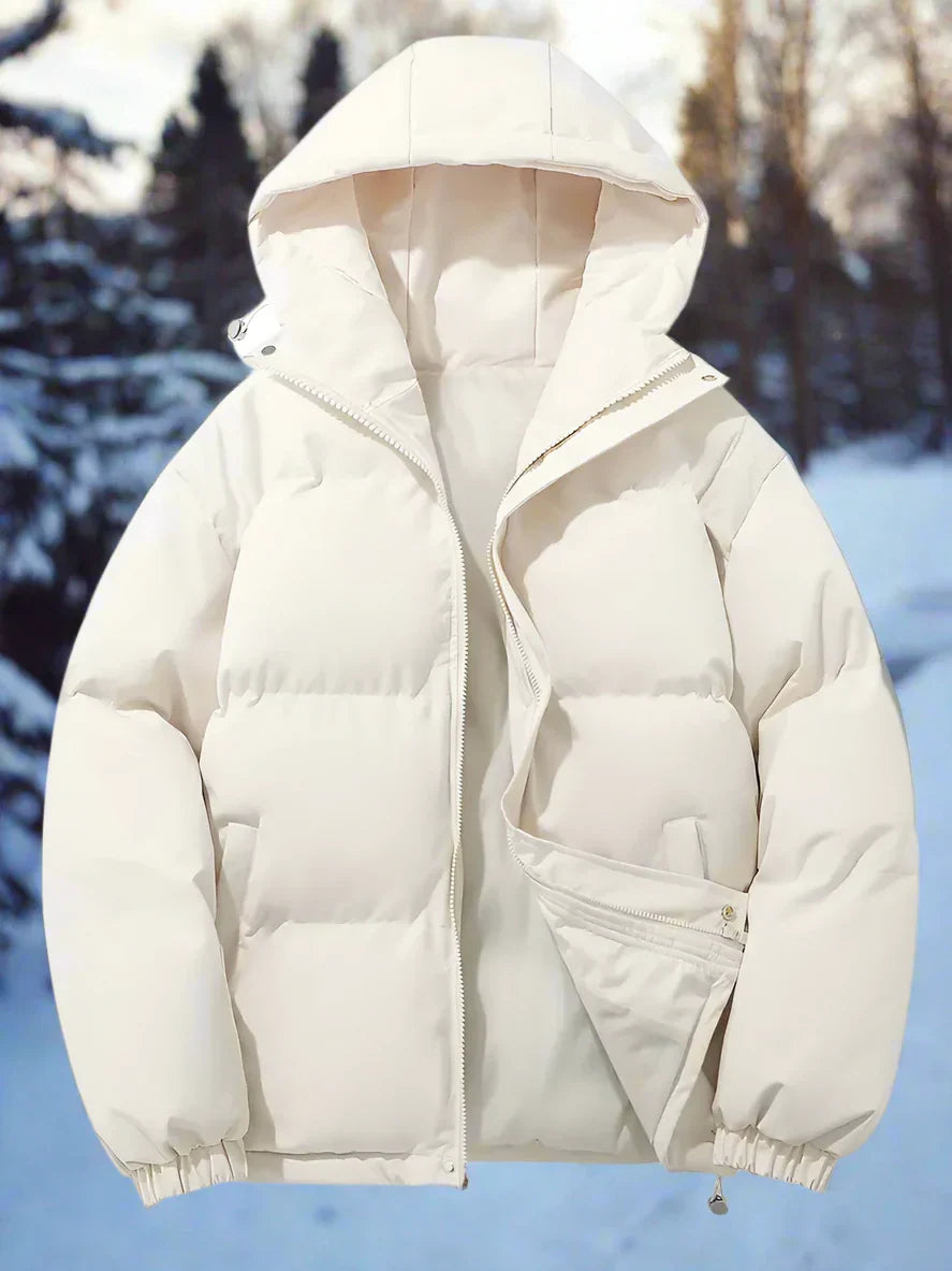 Men's Insulated Puffer Jacket with Hood and Zip
