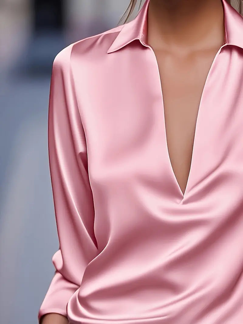 Luxury Deep V Neck Women's Blouse