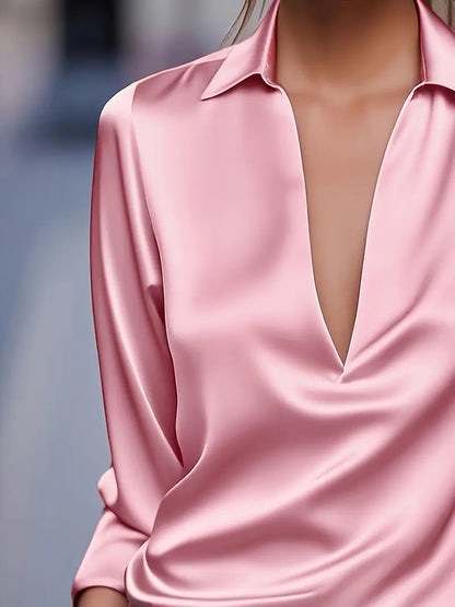 Luxury Deep V Neck Women's Blouse