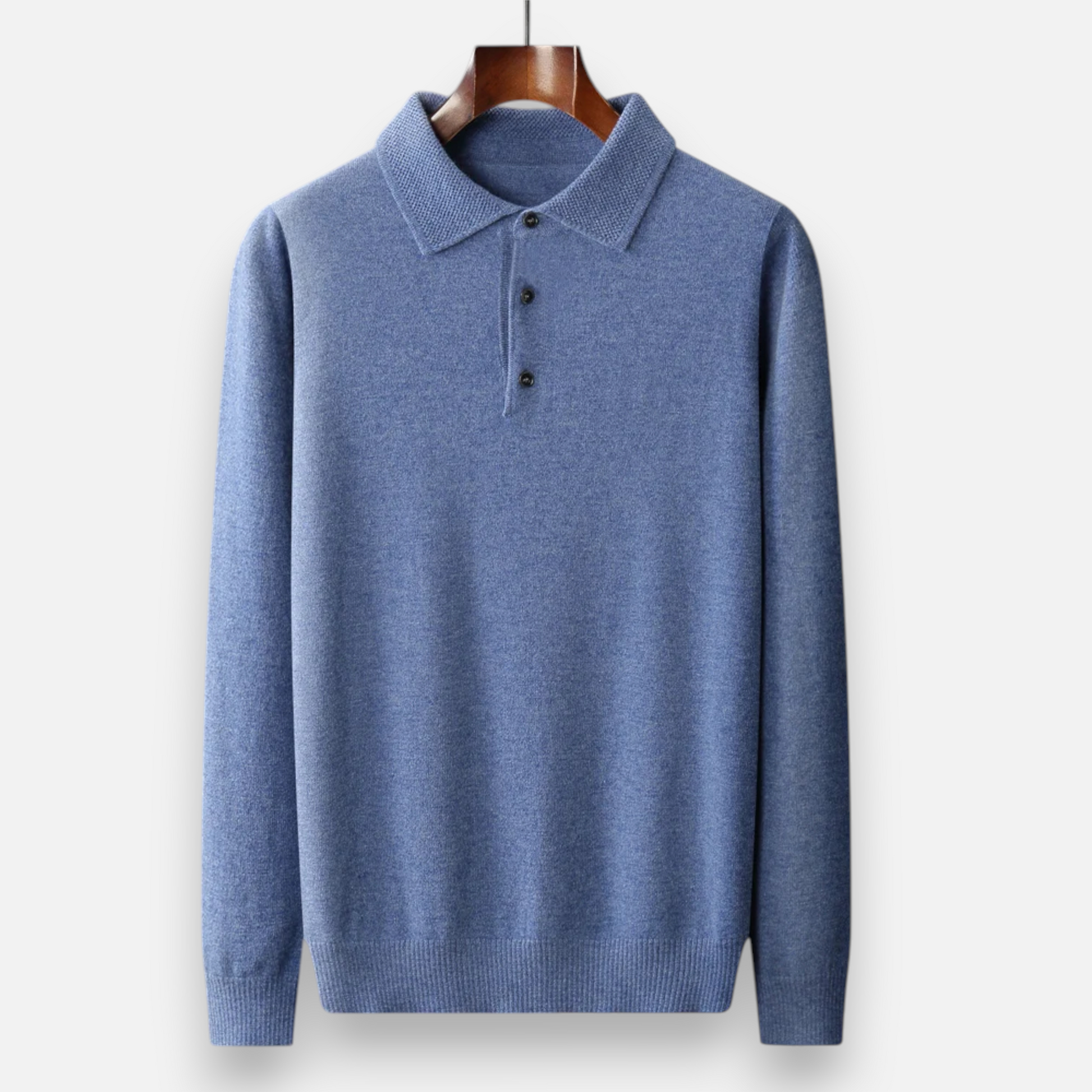 Men's Simple Long Sleeve Polo Shirt - Nocini