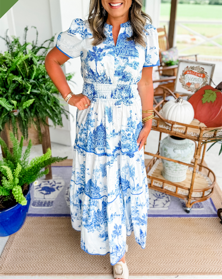 Elegant Floral Floor Length Dress
