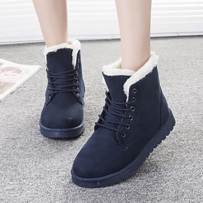 Comfortable Women's Suede Ankle Boots with Lace Up