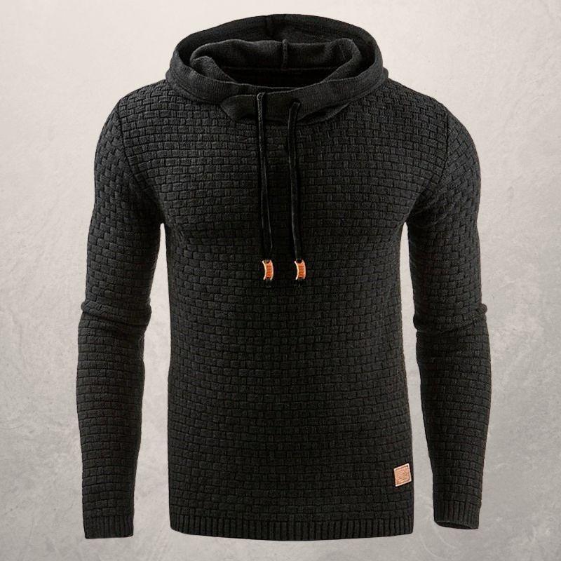 Men's Textured Hoodie Sweater