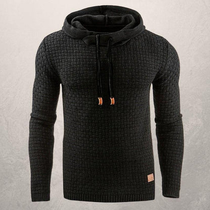 Men's Textured Hoodie Sweater