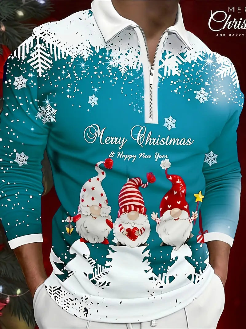 Men's Festive Crew Neck Christmas Sweater Snowflake Pattern - Nocini